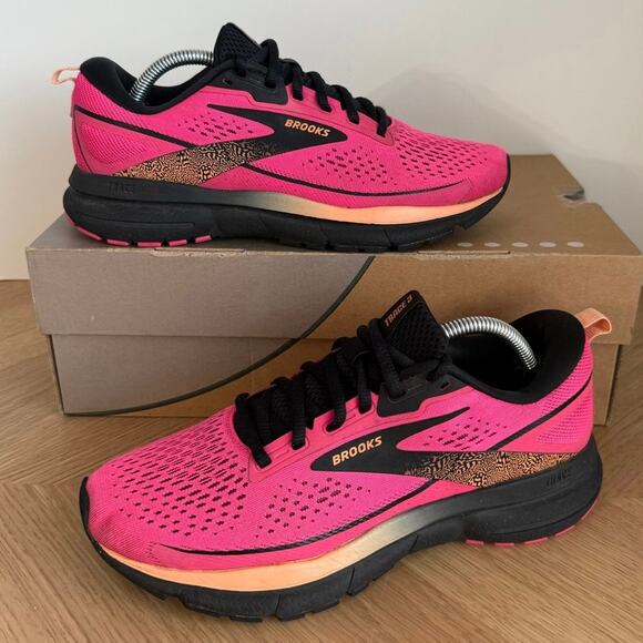 Brooks Trace Pink/Black Women Running Sneakers- SZ 7 - Picture 1 of 14